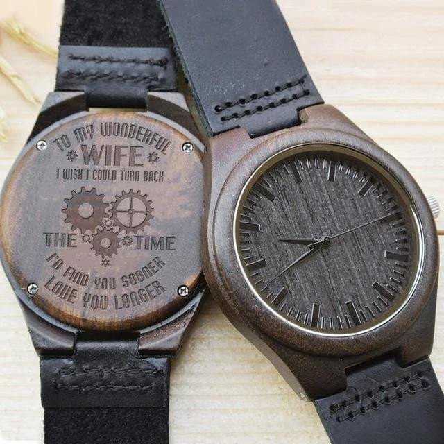 Perfect Gift For Wife I'd Find You Sooner Cool Design Engraved Wooden Watch