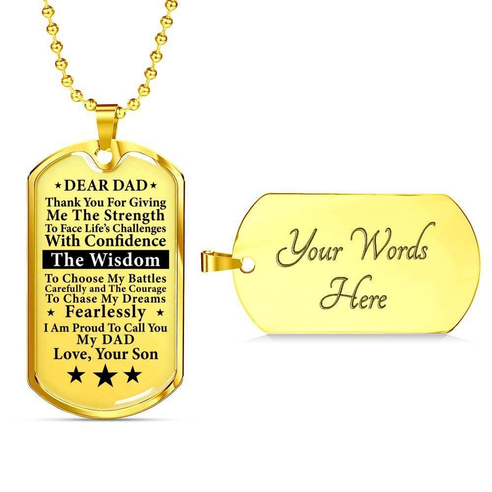 Proud To Call You My Dad Dog Tag Necklace ( Usa Made ) Custom Engraved