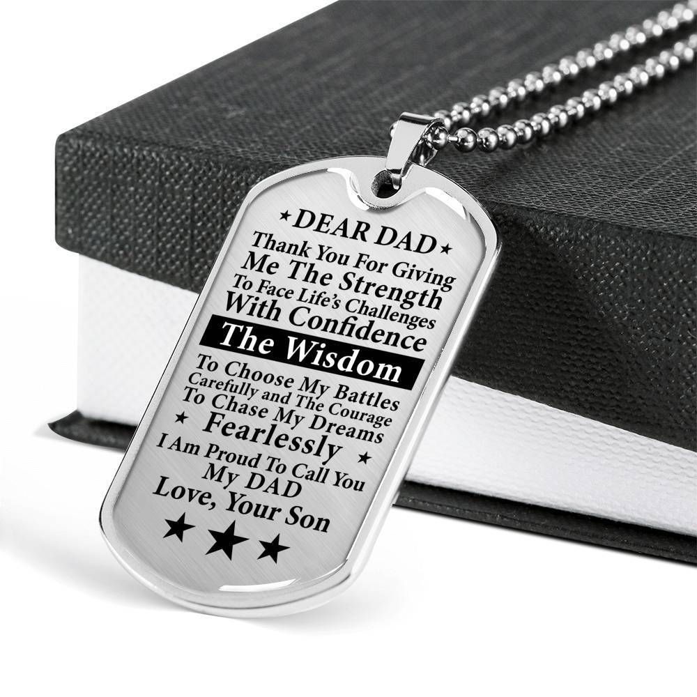 Proud To Call You My Dad Dog Tag Necklace ( Usa Made ) Custom Engraved