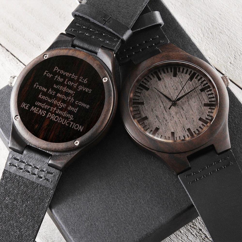 Proverbs For The Lord Gives Wisdom Cool Design Engraved Wooden Watch