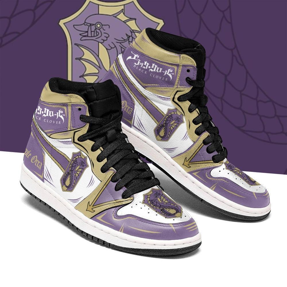 Purple Orca Magic Knight Sneakers Black Clover Sneakers Anime