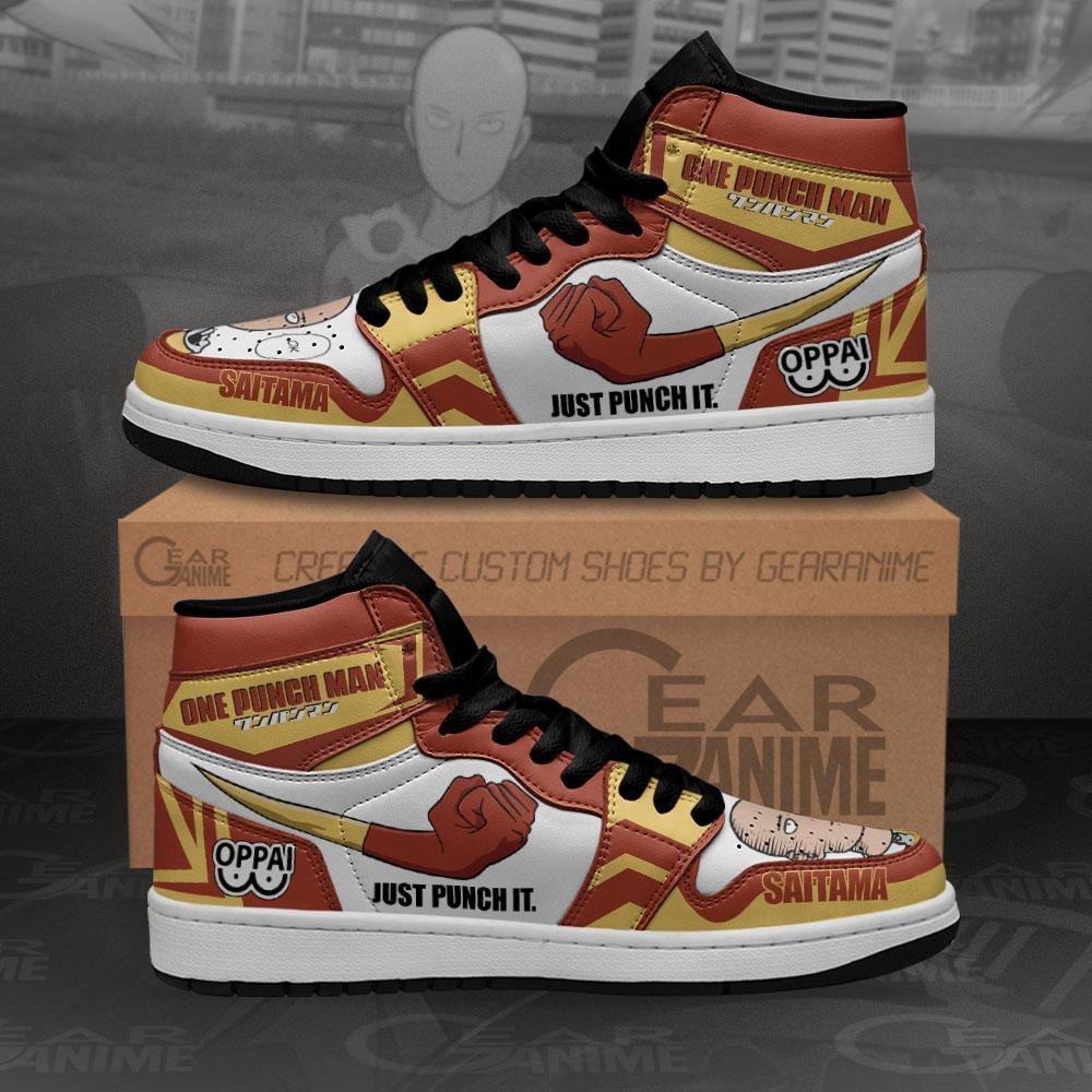Saitama Just Punch It Sneakers One Punch Man Anime Shoes MN10