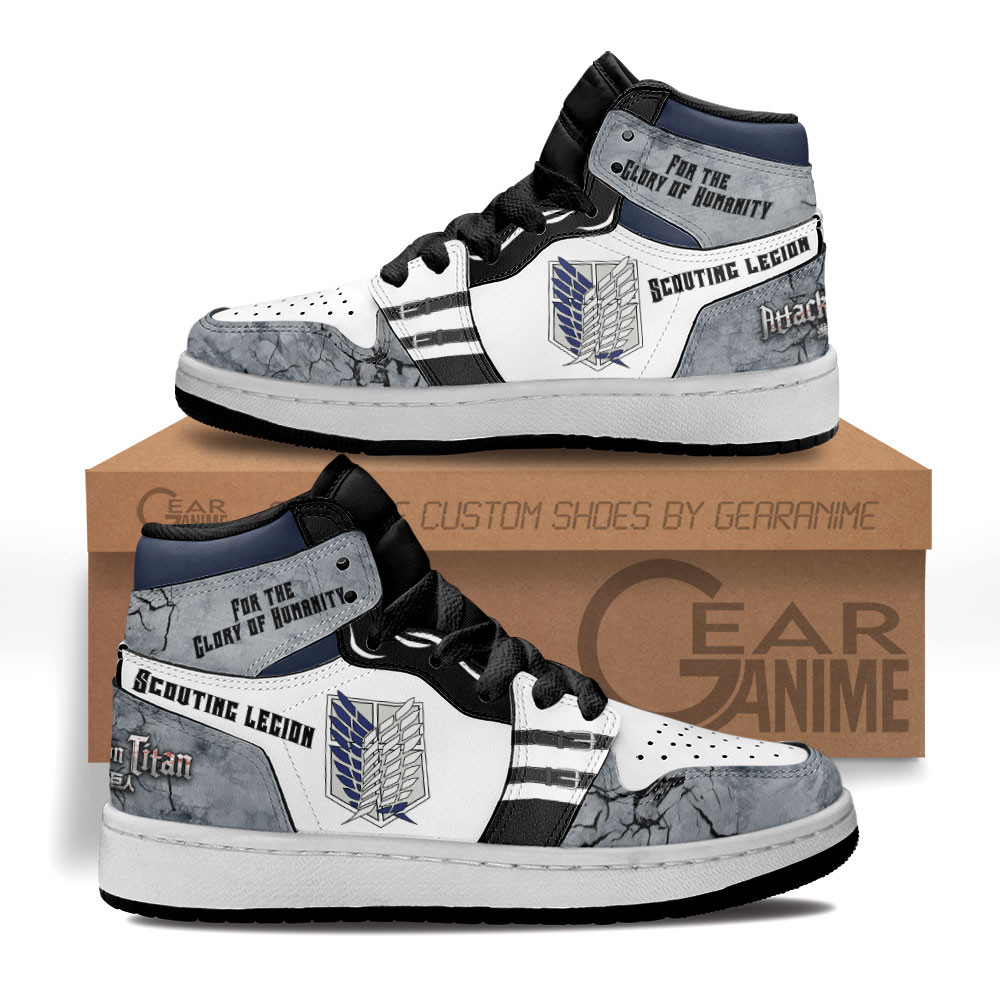 Scouting Legion Kids Sneakers Custom Anime Attack On Titan Kids Shoes