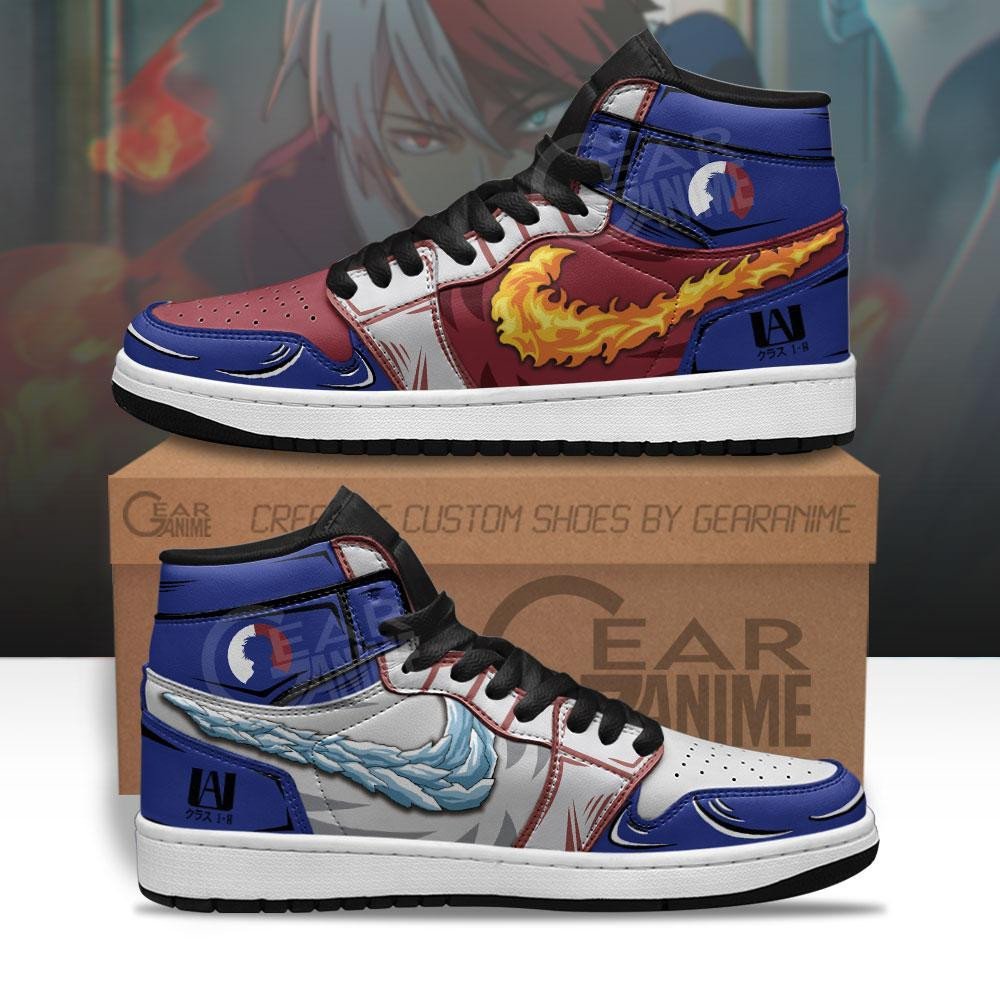 Shoto Todoroki Sneakers Ice and Fire Custom Anime My Hero Academia Shoes