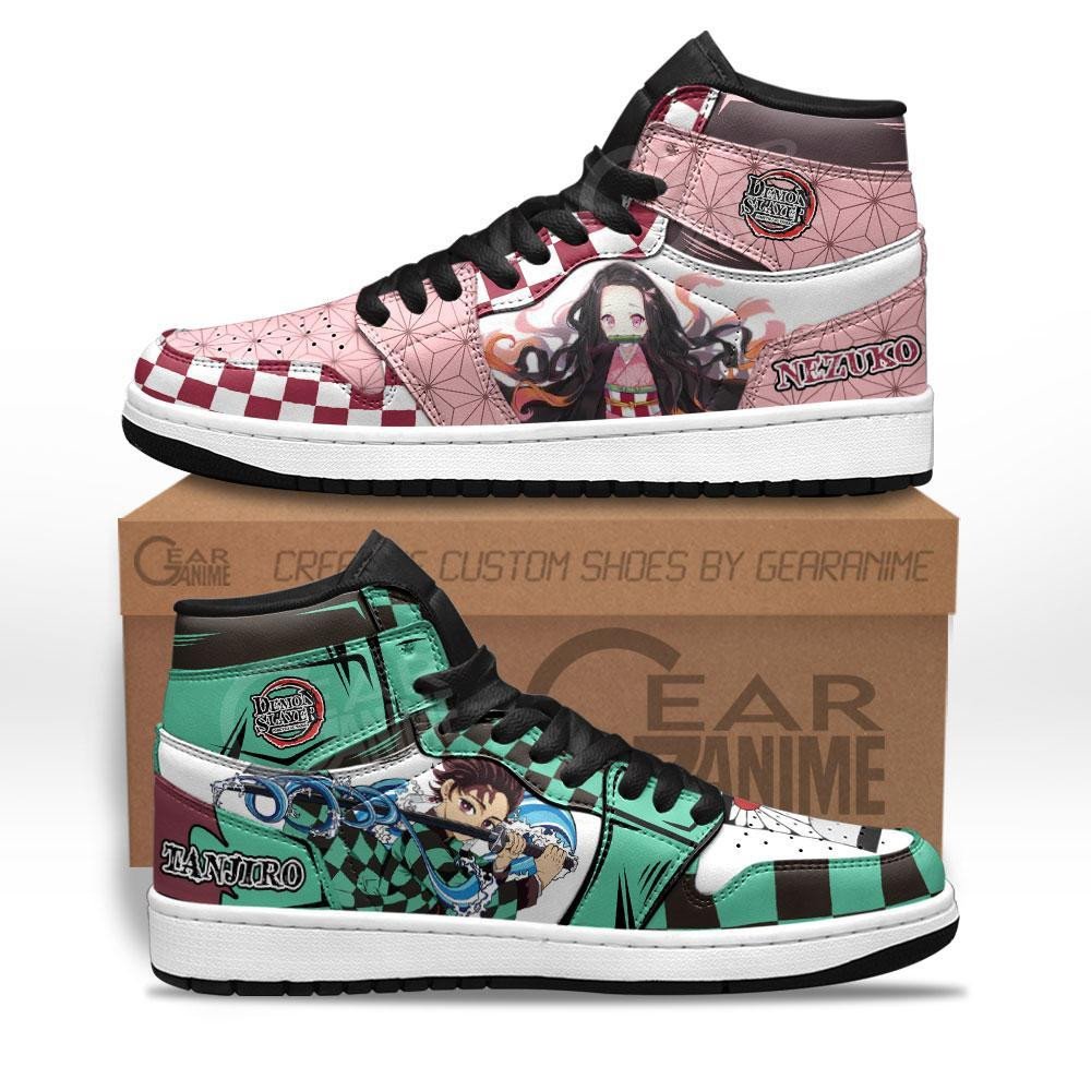 Tanjiro and Nezuko Sneakers Custom Demon Slayer Anime Shoes For Fans