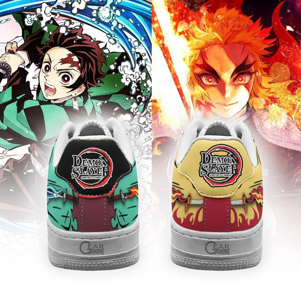 Tanjiro and Rengoku Air Sneakers Custom Breathing Demon Slayer Anime ...