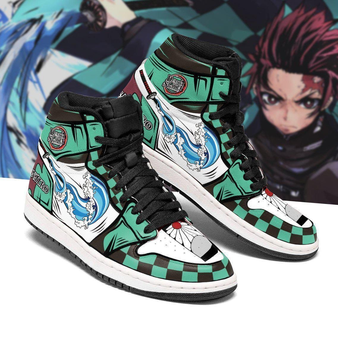 Tanjiro Water Breathing Sneakers Custom Demon Slayer Anime Shoes