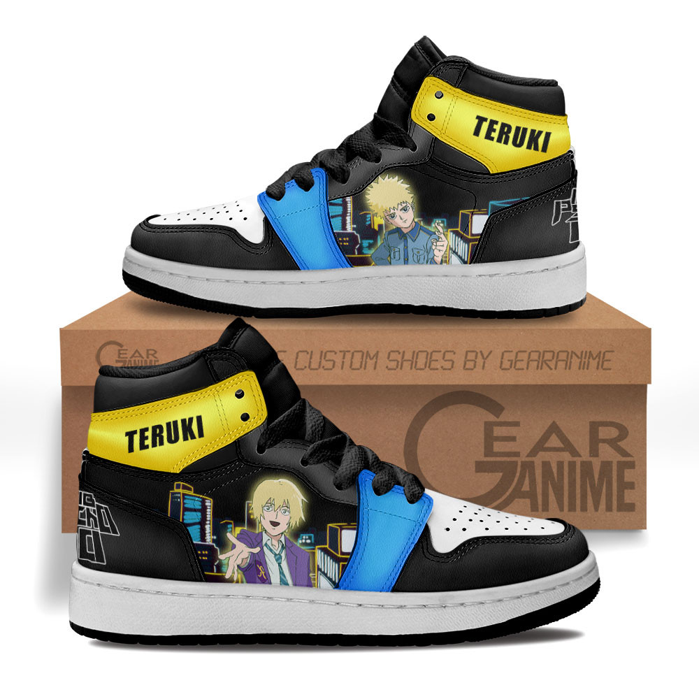 Teruki Hanazawa Kids Sneakers Mob Psycho 100 Anime Kids Shoes for Otaku