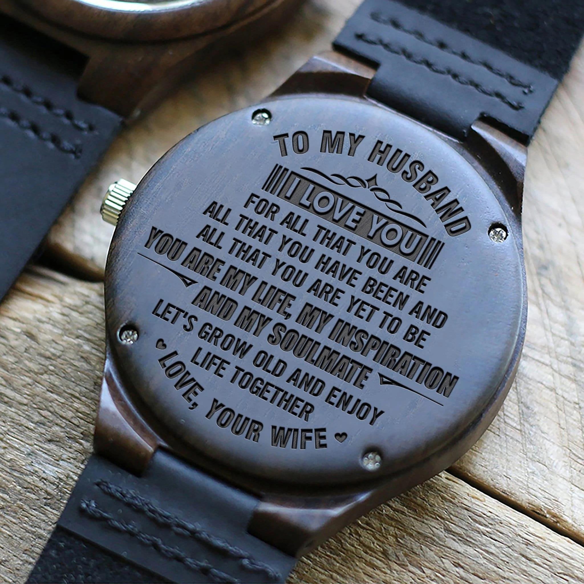 Unique Gift For Husband You Are My Life Impressive Design Engraved Wooden Watch