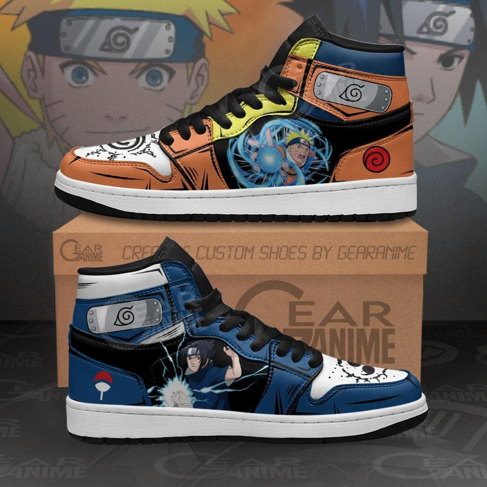 Uzumaki and Sasuke Sneakers Jutsu Custom Anime Shoes