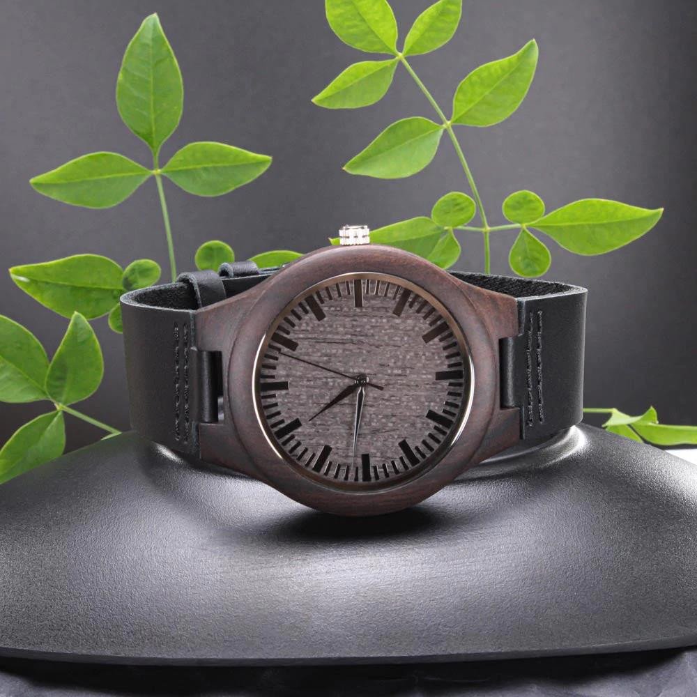 Wedding Day Gift For Him Until The End Of Time Engraved Wooden Watch