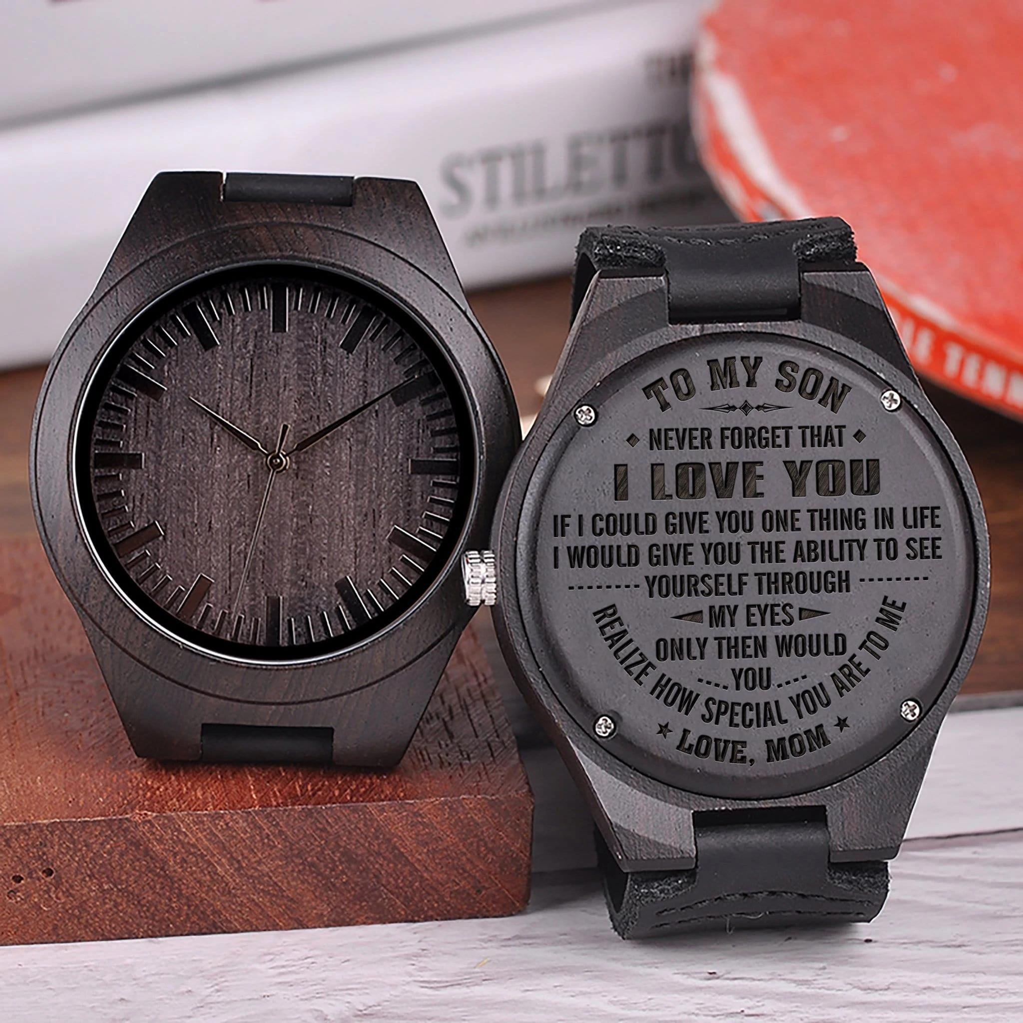 Wonderful Gift For Son You Are Special To Me Cool Design Engraved Wooden Watch