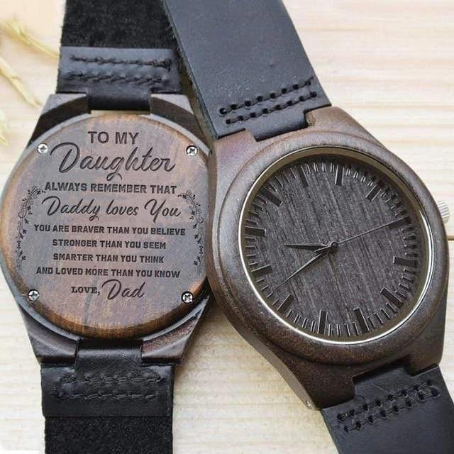 You Are Loved More Than You Know Engraved Wooden Watch Gift For Daughter From Dad