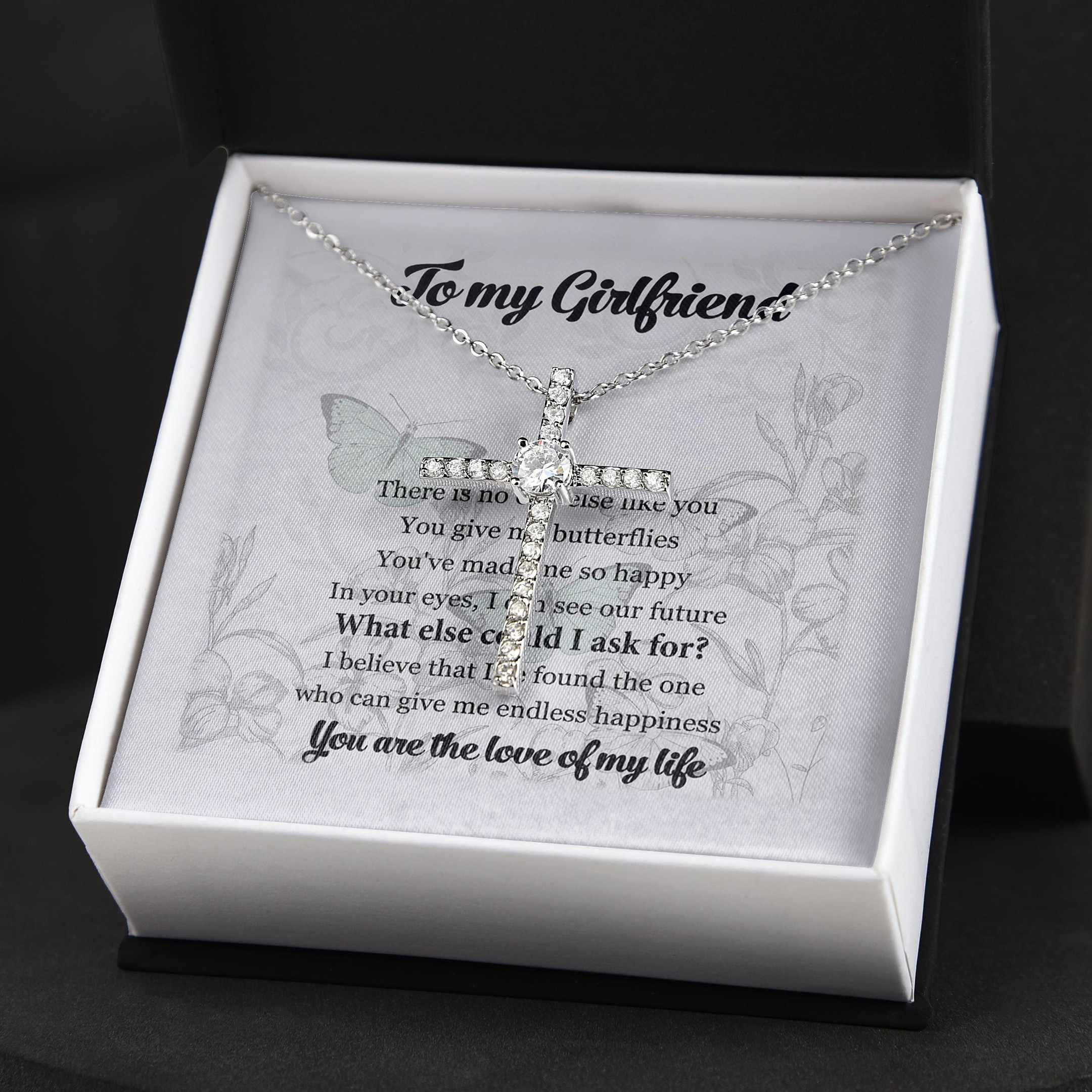 You're The Love Of My Life Gift For Girlfriend CZ Cross Necklace