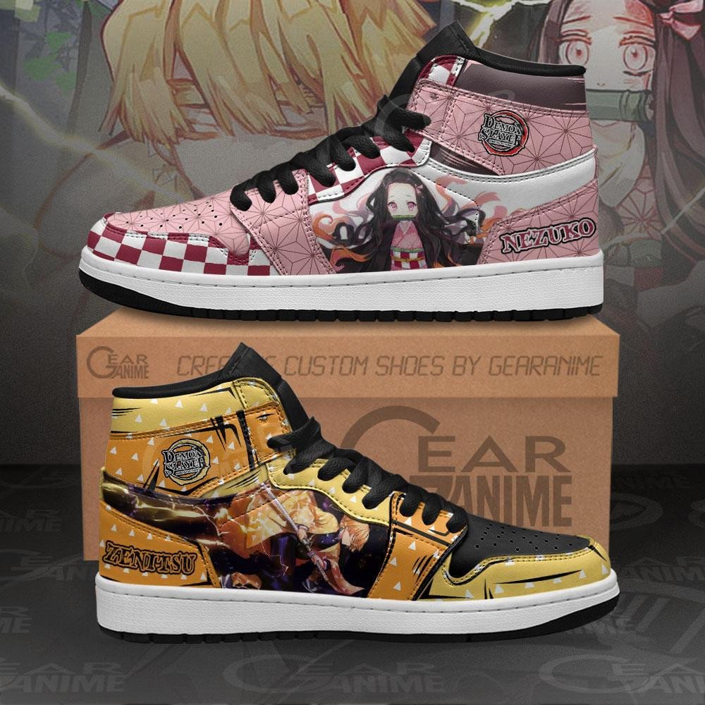 Zenitsu & Nezuko Sneakers Custom Demon Slayer Anime Shoes