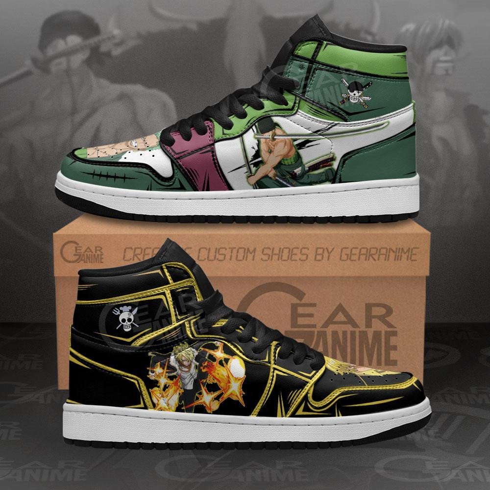 Zoro And Sanji Sneakers Custom One Piece Anime Shoes Friend Gifts