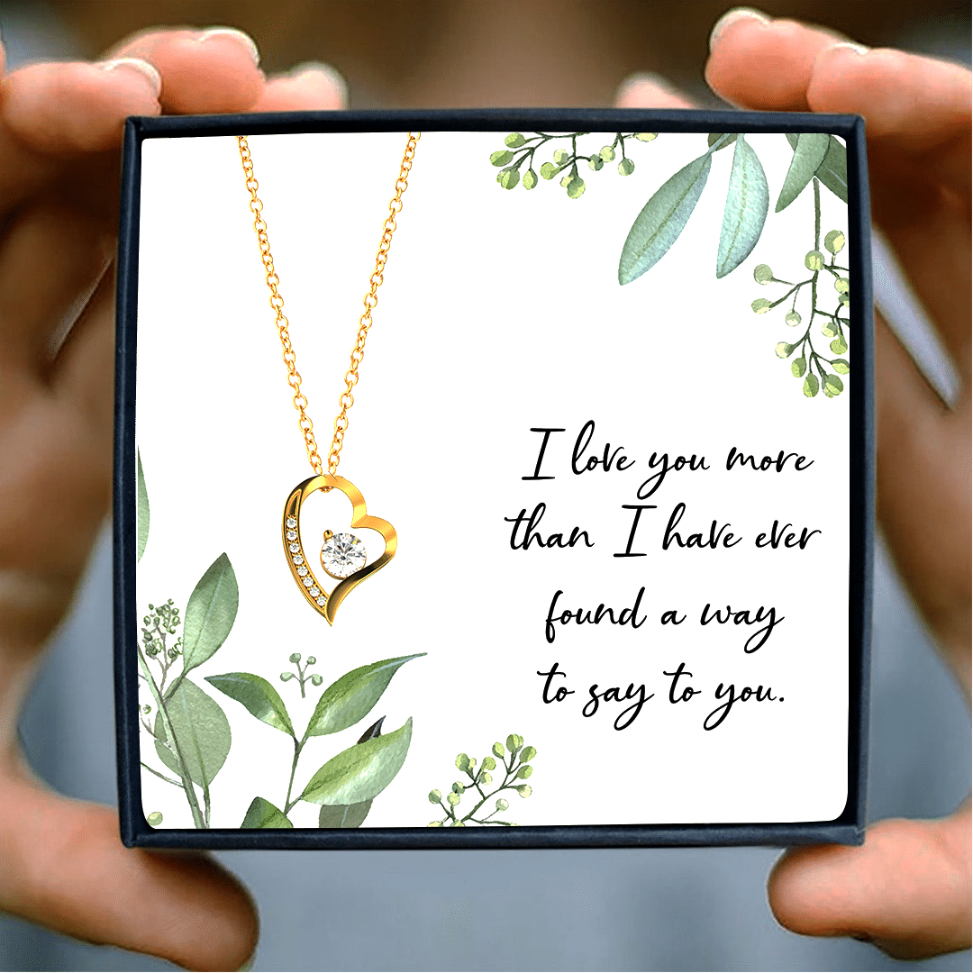 18k Gold Forever Love Necklace Gift For Wife I Love You More