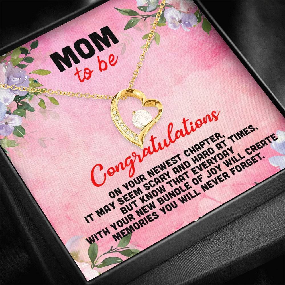 18k Gold Forever Love Necklace Giving New Mom Congratulations On Your Newest Chapter