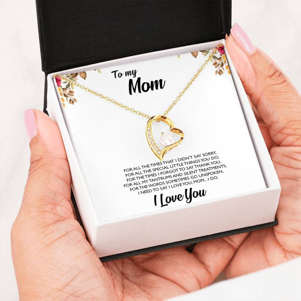 18k Gold Forever Love Necklace I Love You Gift For Mom