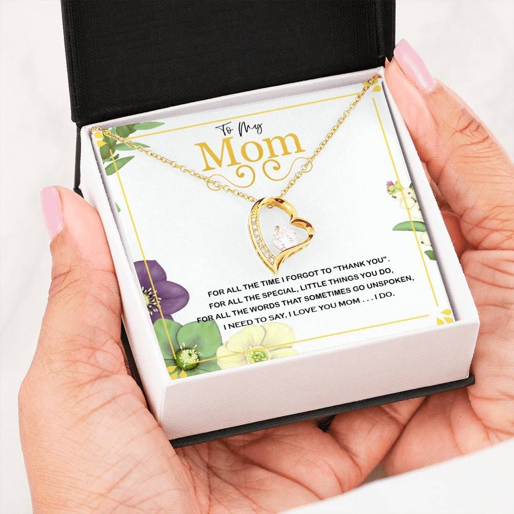 18k Gold Forever Love Necklace I Love You Mom Gift For Mom