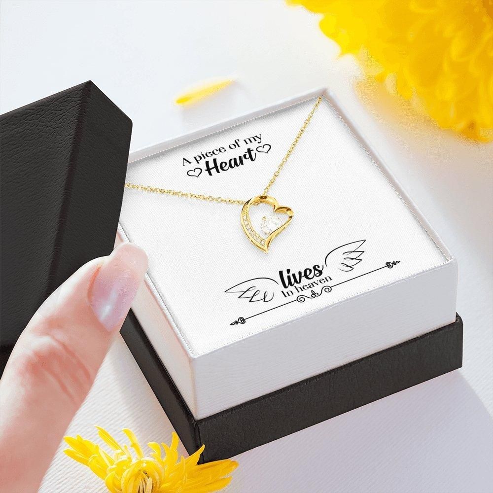A Piece Of My Heart Lives In Heaven 18k Gold Forever Love Necklace