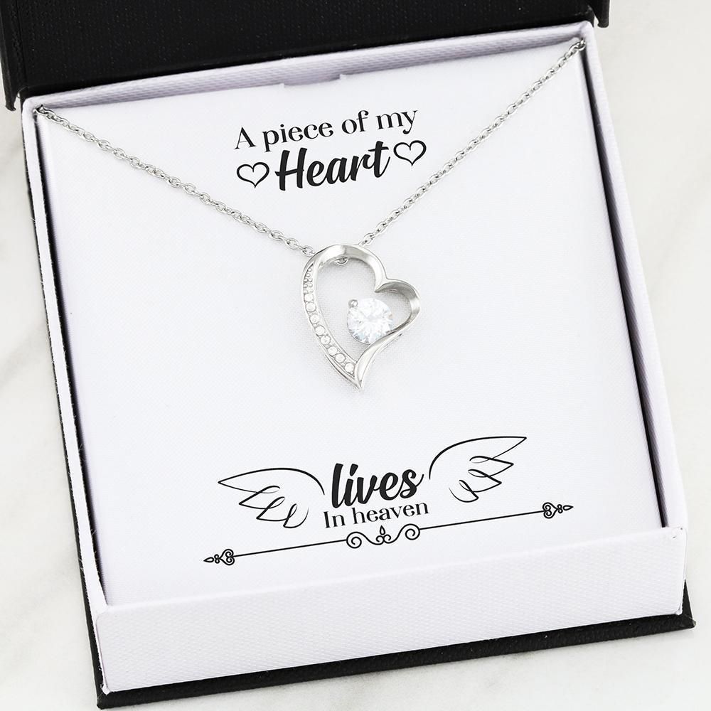 A Piece Of My Heart Lives In Heaven Forever Love Necklace