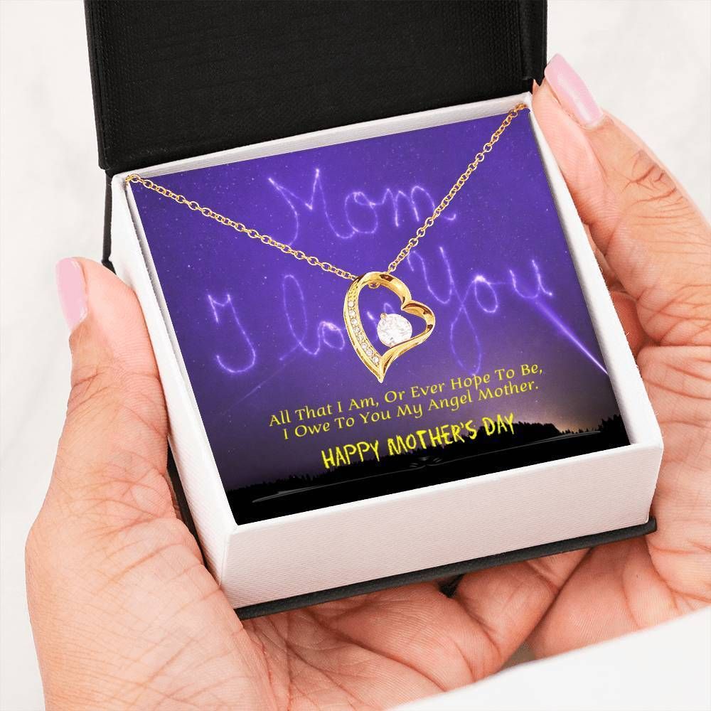 All That I Am Or Hope To Be 14K White Gold Forever Love Necklace Gift For Women