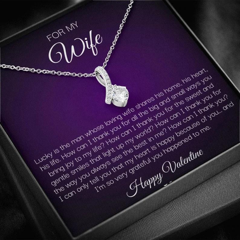 Alluring Beauty Necklace Gift For Wife I Am So Very Grateful You Happened To Me
