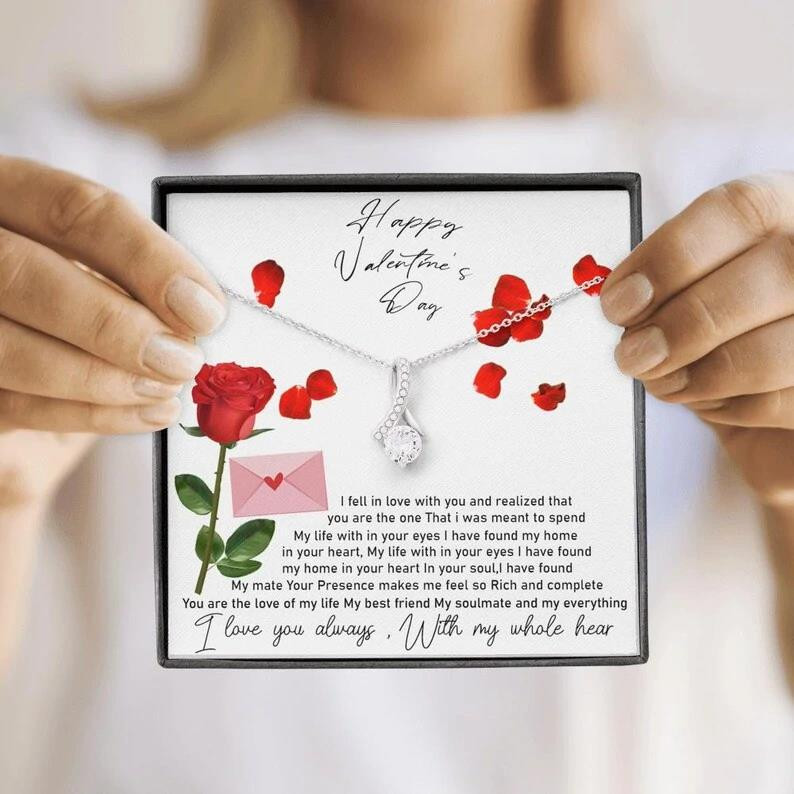 Alluring Beauty Necklace Valentine Gift For Her I Love You Always