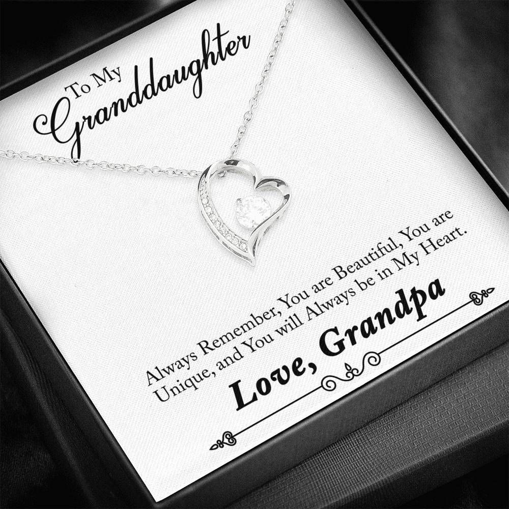 Always Be In My Heart Forever Love Necklace Giving Granddaughter