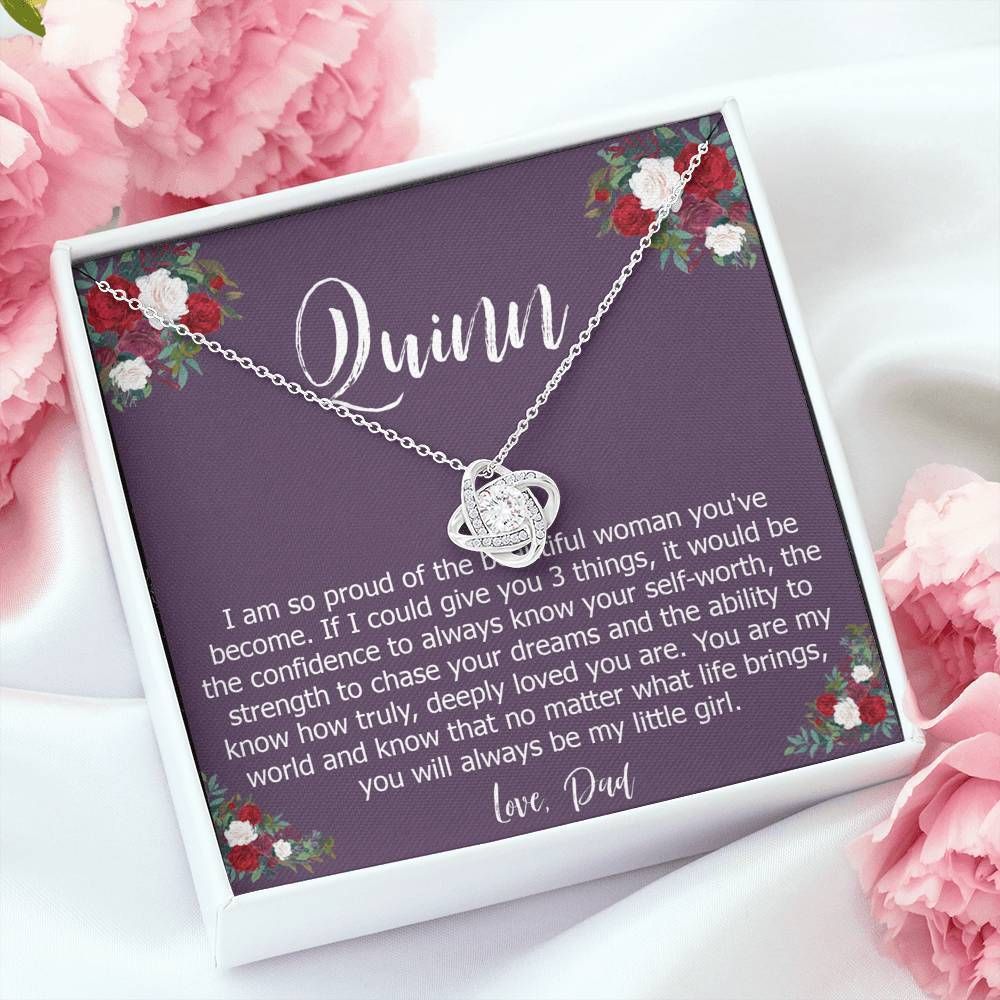 Always Be My Little Girl Love Knot Necklace For Quinn