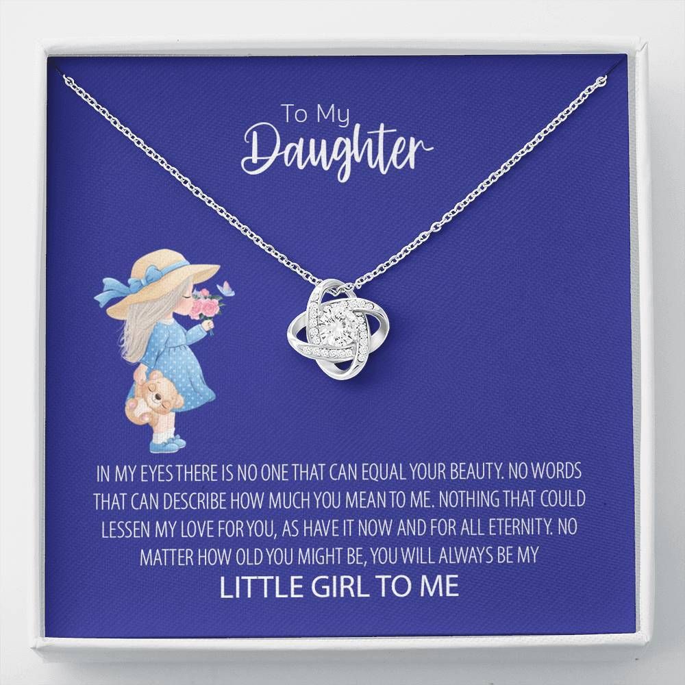Always Be My Little Girl Love Knot Necklace Gift For Daughter