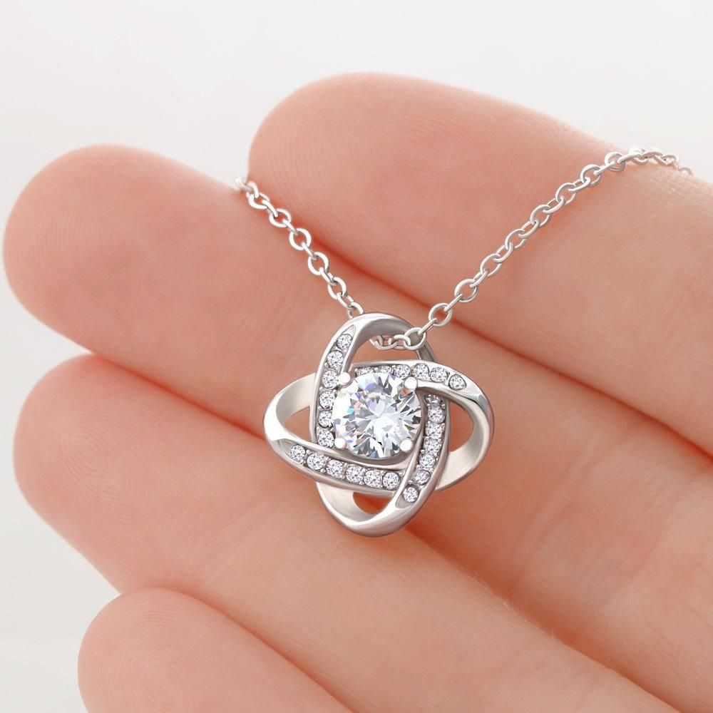 Always Keep Me In Your Heart Love Knot Necklace For Daughter