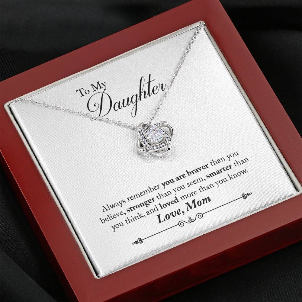 Always Remember Love Knot Necklace To Daughter FV02