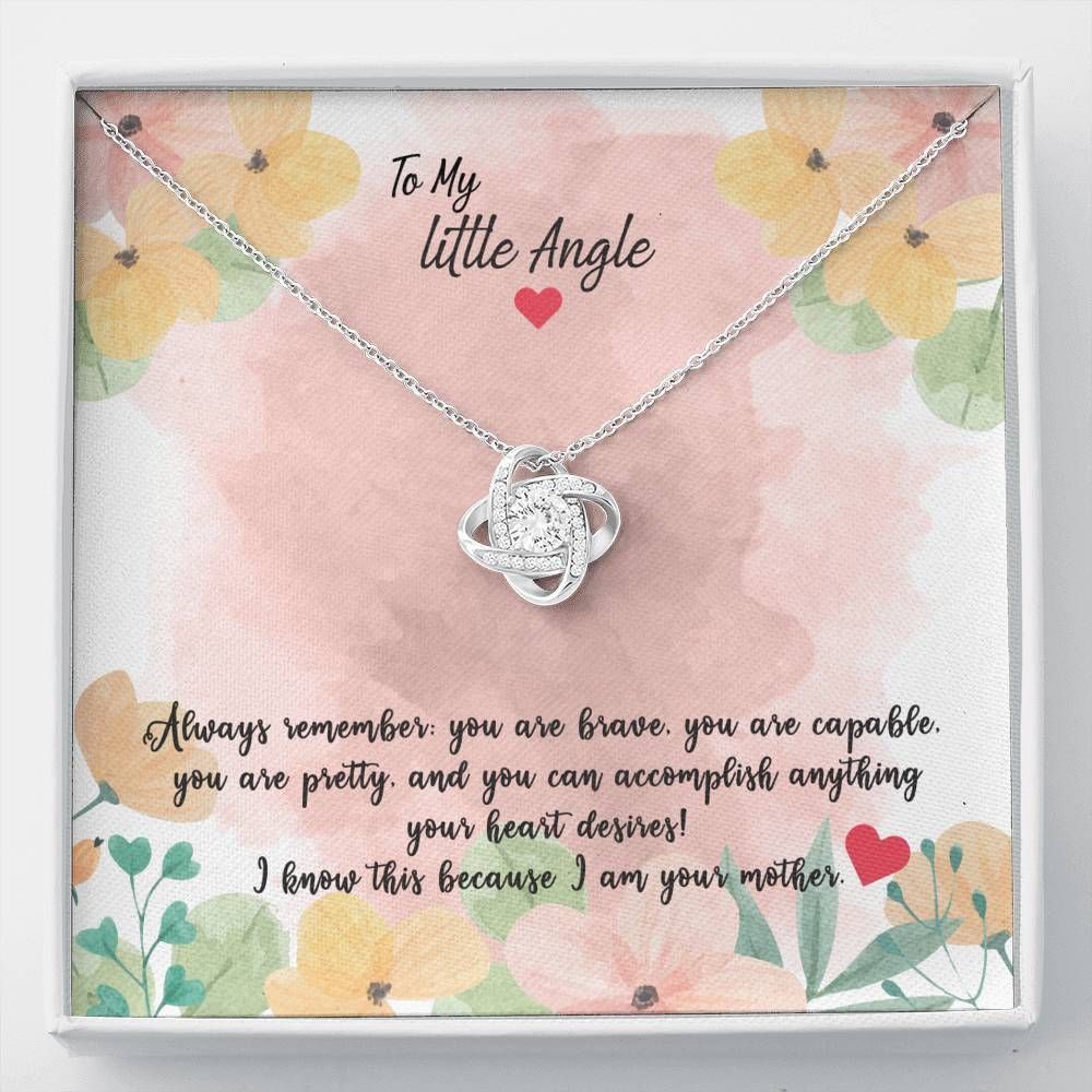Always Remember You're Braver Love Knot Necklace  For Little Angel