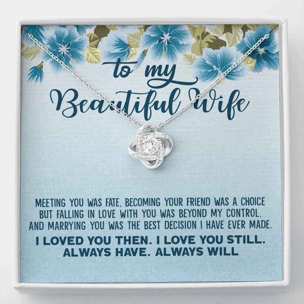 Always Still Love You Flower Love Knot Necklace Gift For Wife