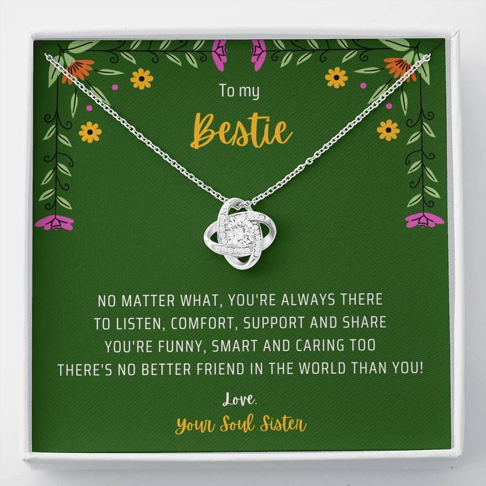 Always There To Listen Me Love Knot Necklace For Bestie