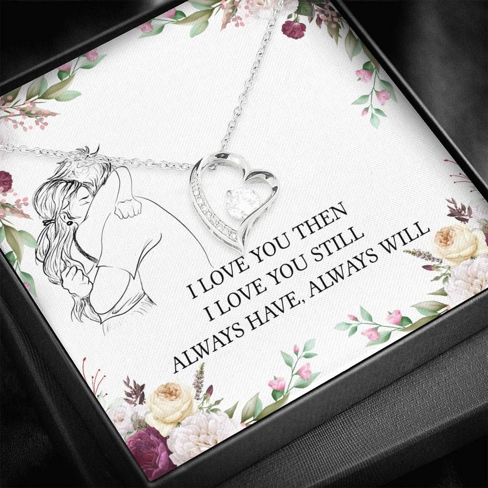 Anniversary Gift For Girlfriend I Love You Then Forever Love Necklace