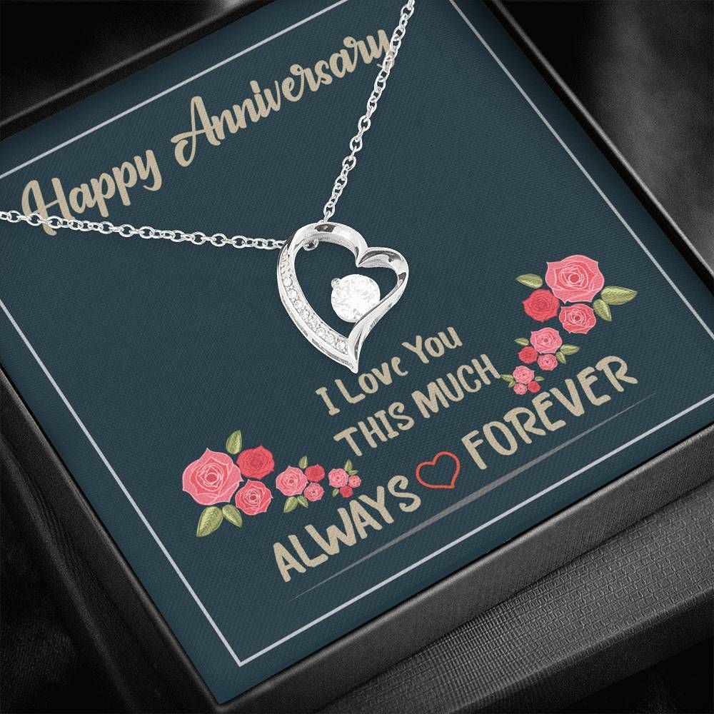 Anniversary Gift For Wife I Love You This Much Silver Forever Love Necklace