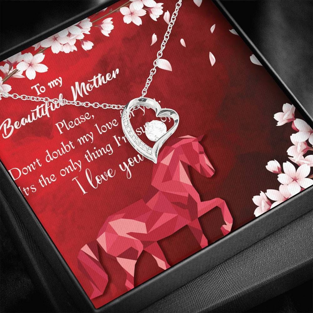 Apex Horse Under Flowers Silver Forever Love Necklace Giving Beautiful Mother