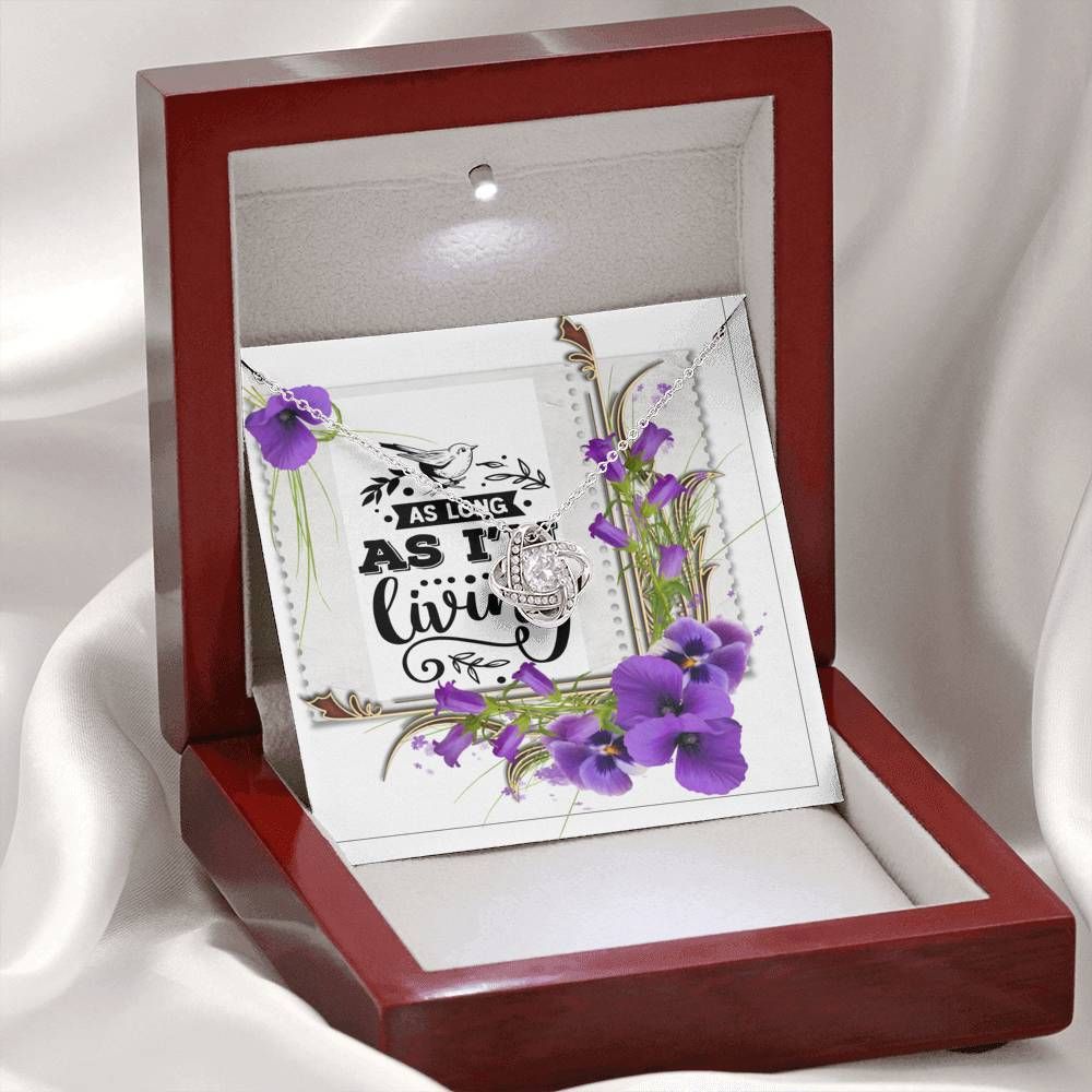 As Long As I'm Living Orchid Love Knot Necklace