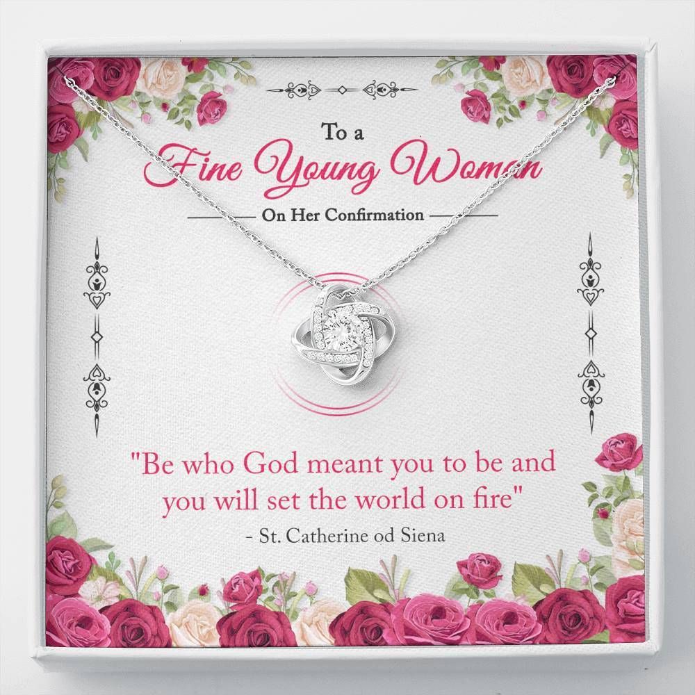 Be Who God Meant You To Be Love Knot Necklace Gift For Women