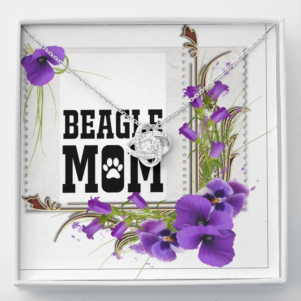 Beagle Mom Giving Mom Who Loves Dog Love Knot Necklace