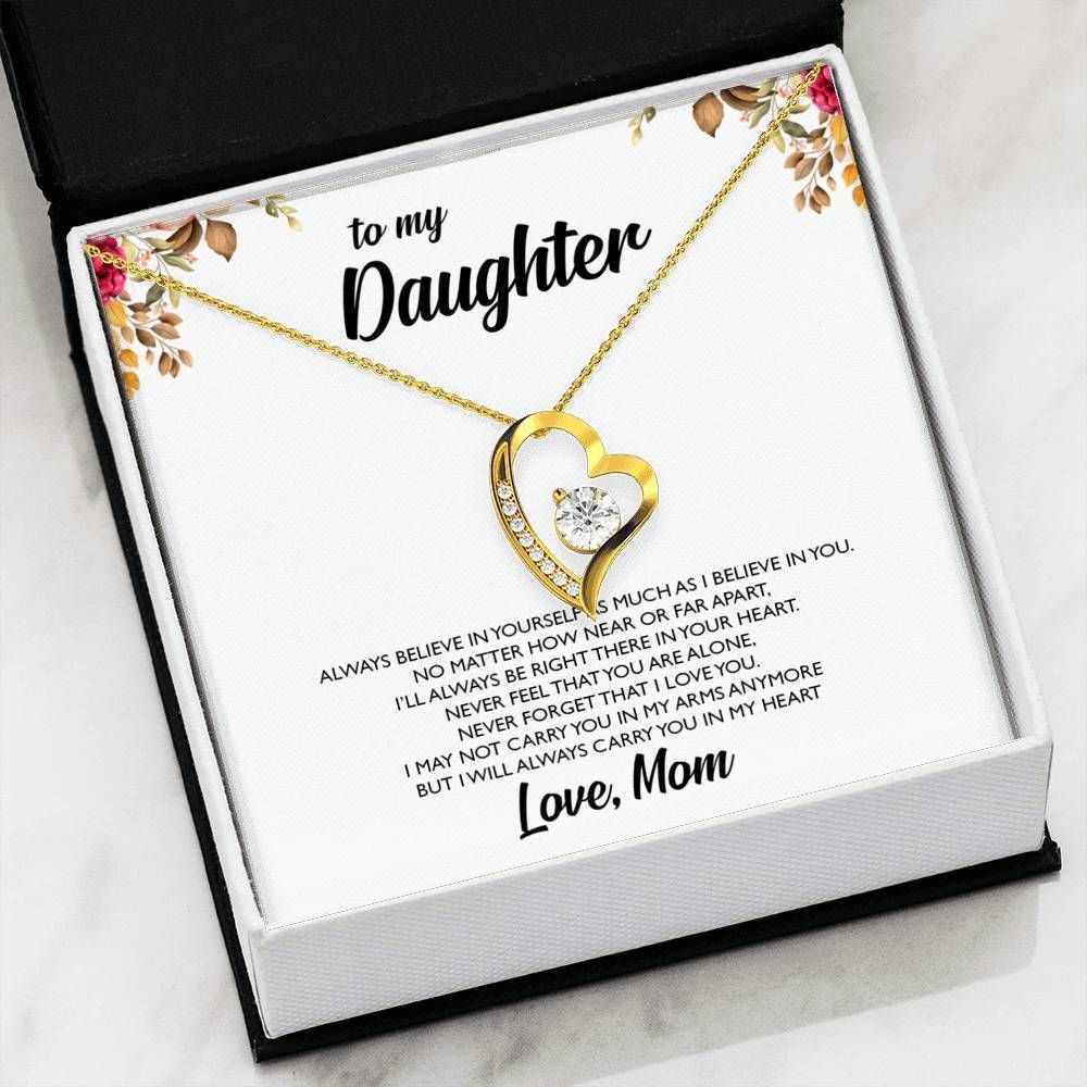 Believe In Yourself Mom Giving Daughter Silver Forever Love Necklace