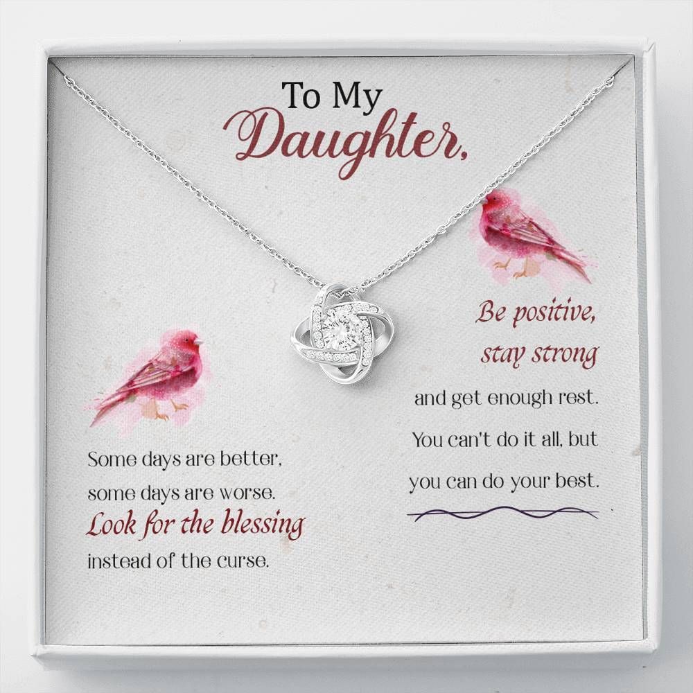 Birds Look For The Blessing Love Knot Necklace Gift For Daughter