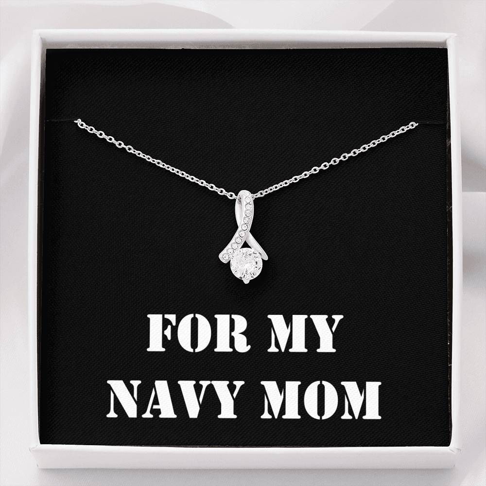 Birthday Gift For My Navy Mom Silver Alluring Beauty Necklace
