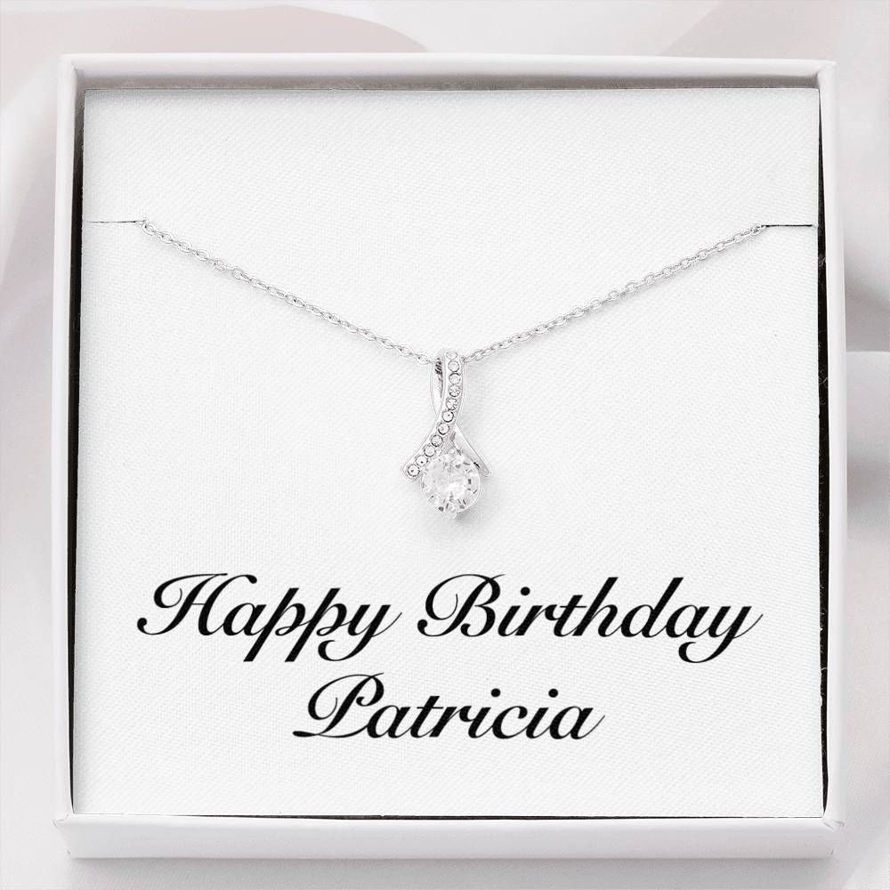 Birthday Personalized Name Gift For Women Patricia Silver Alluring Beauty Necklace