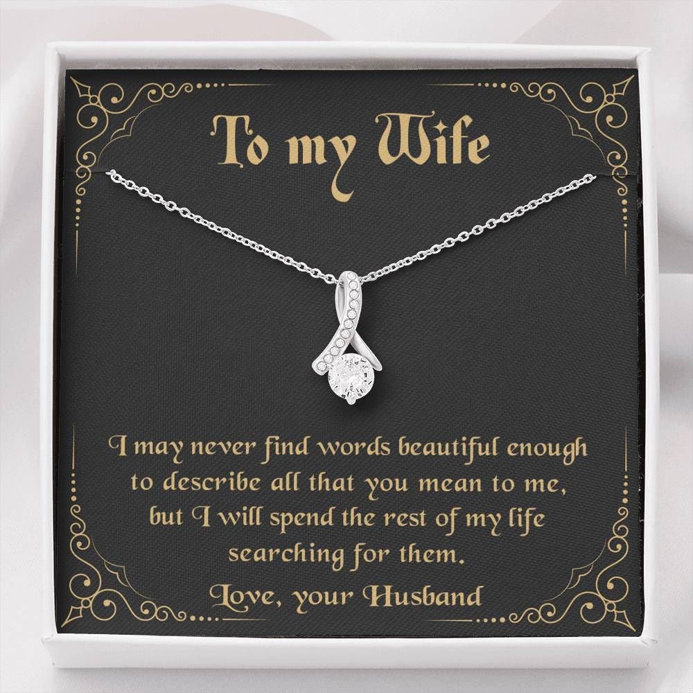 Black Background Never Find The Words Alluring Beauty Necklace Gift For Wife