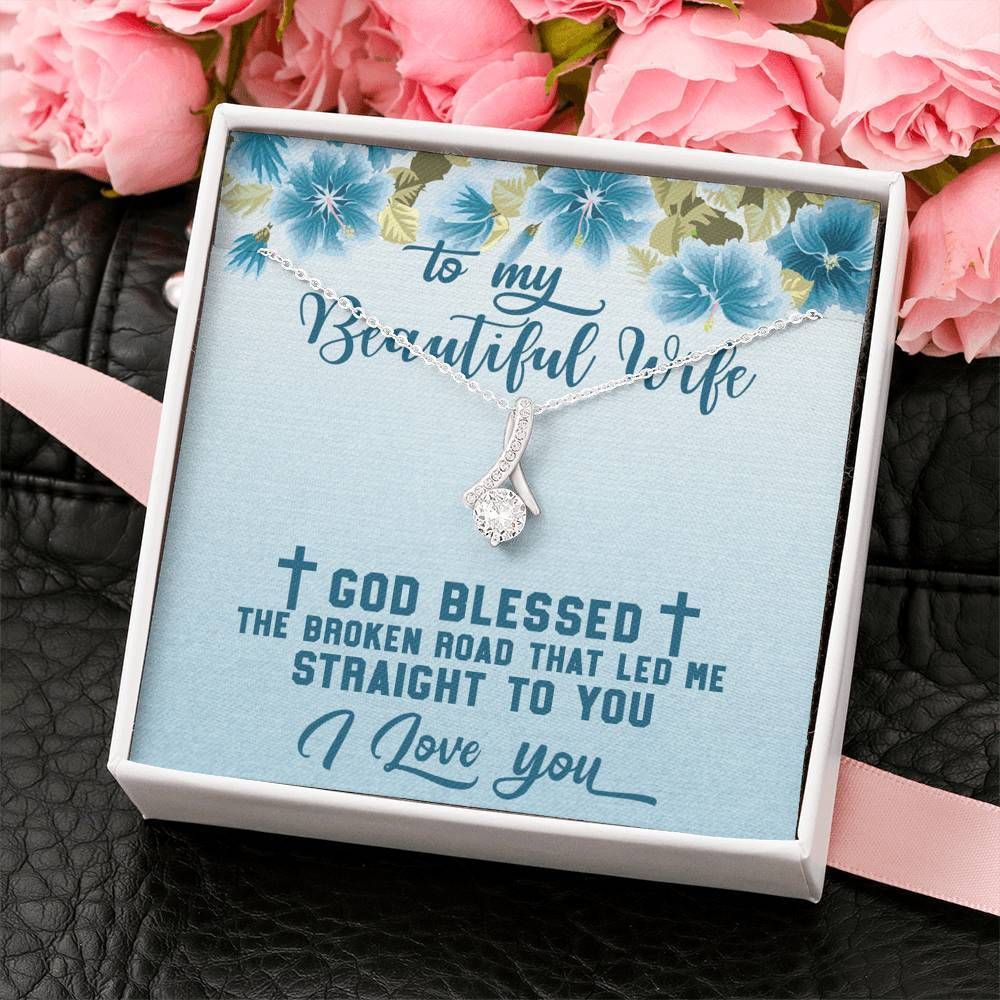 Blue Hibiscus Alluring Beauty Necklace Gift For Wife God Blessed The Broken Road