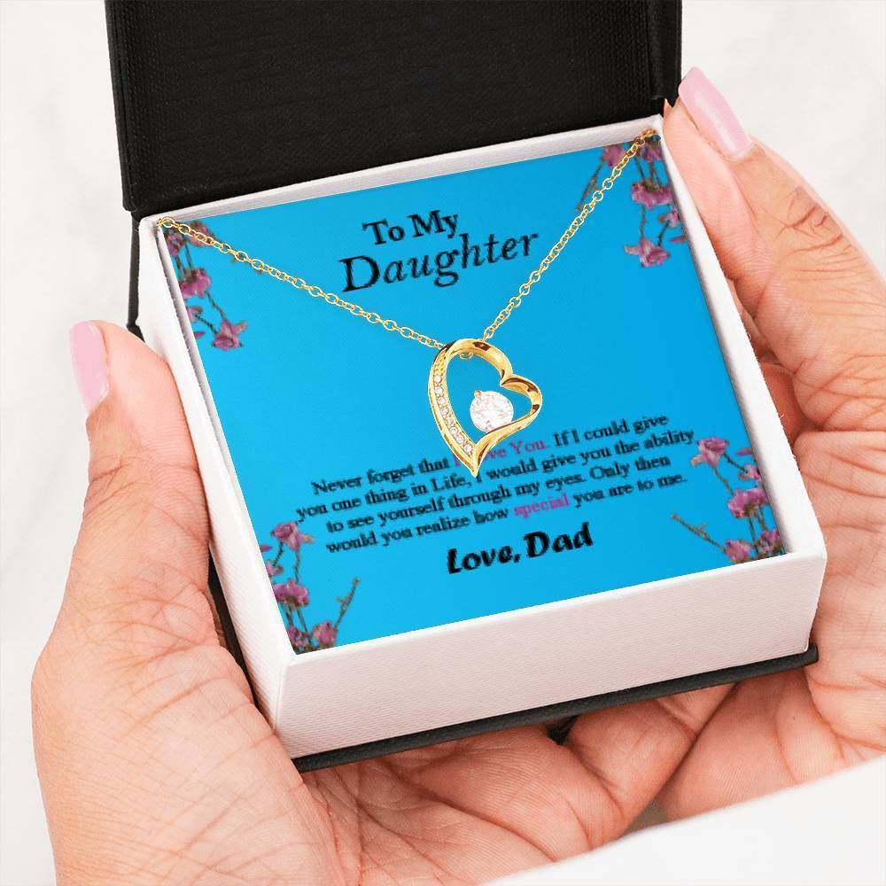 Blue How Special You're To Me 18K Gold Forever Love Necklace Gift For Daughter